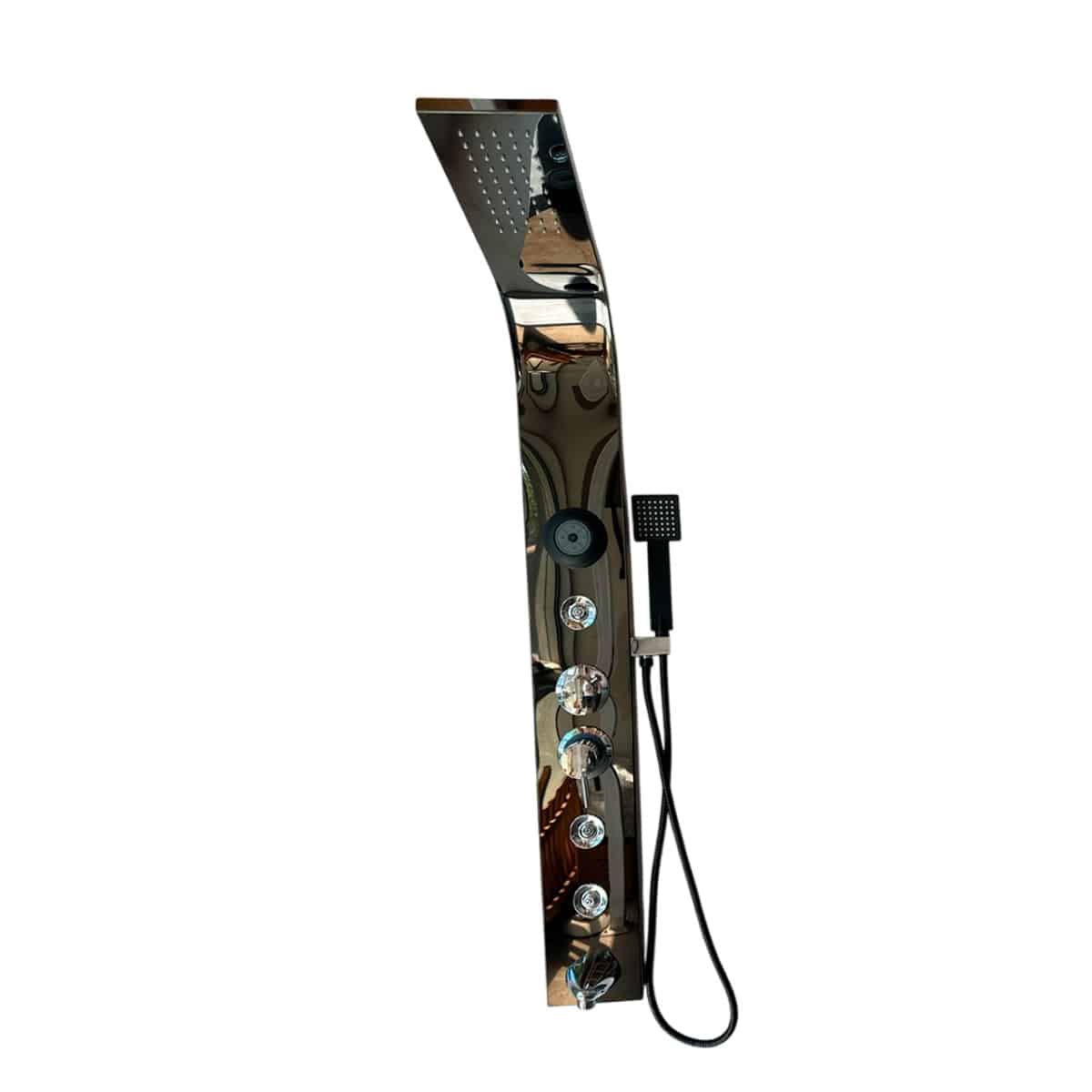 Columna de Ducha Negra con Bluetooth 120x15 cm