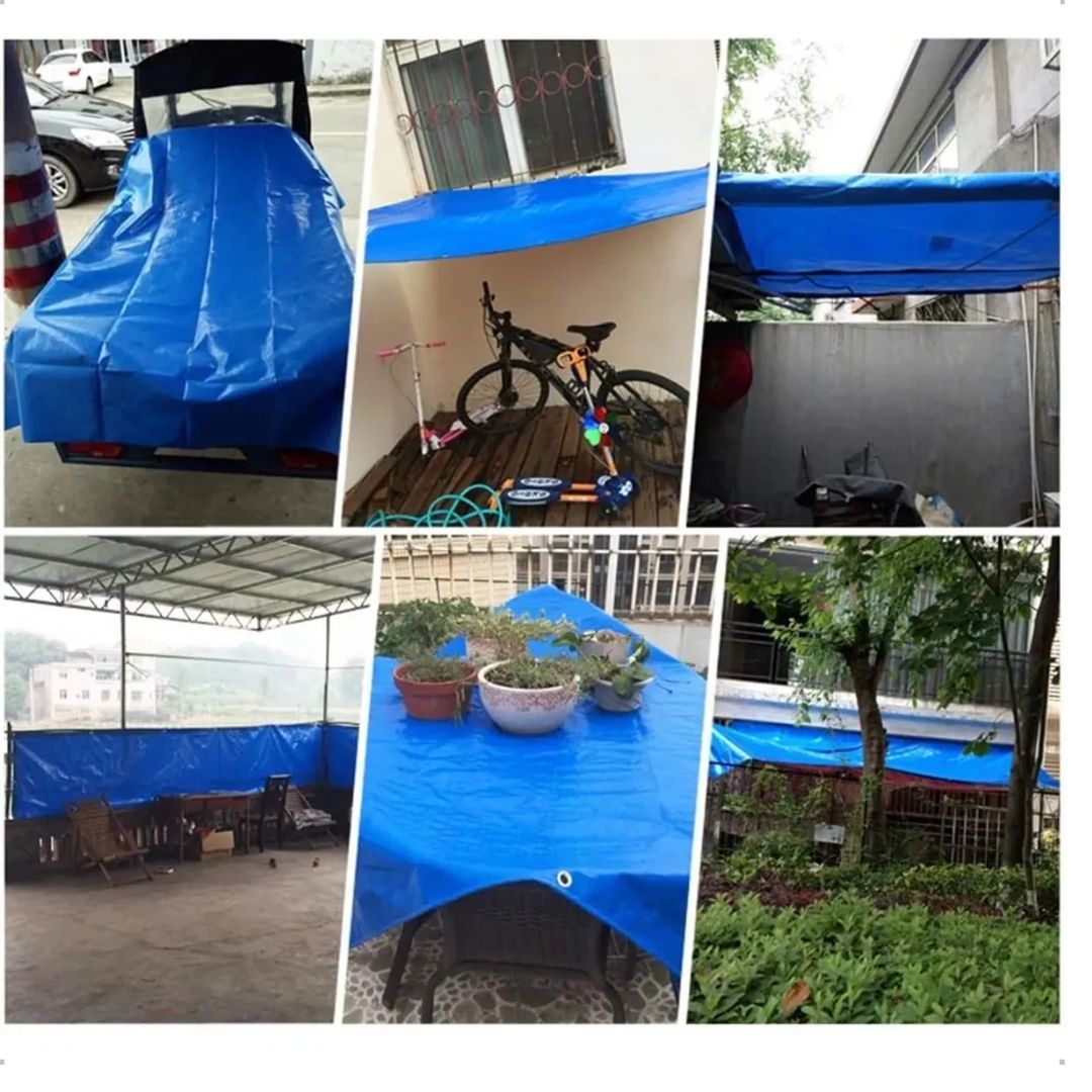 Lona Reforzada de Polietileno (Polytarp) de Gran Tamaño – 8x10 Metros – Color Azul