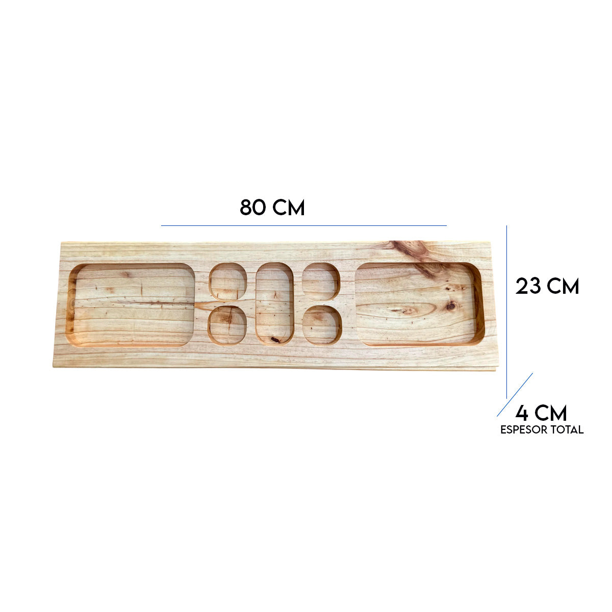Pack de 10 Tablas de Picoteo Pino 80x23x4 cm