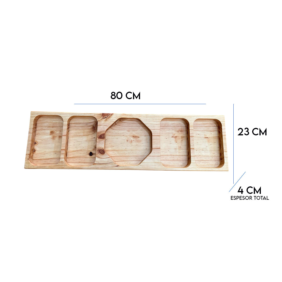 Pack de 10 Tablas de Picoteo Pino 80x23x4 cm