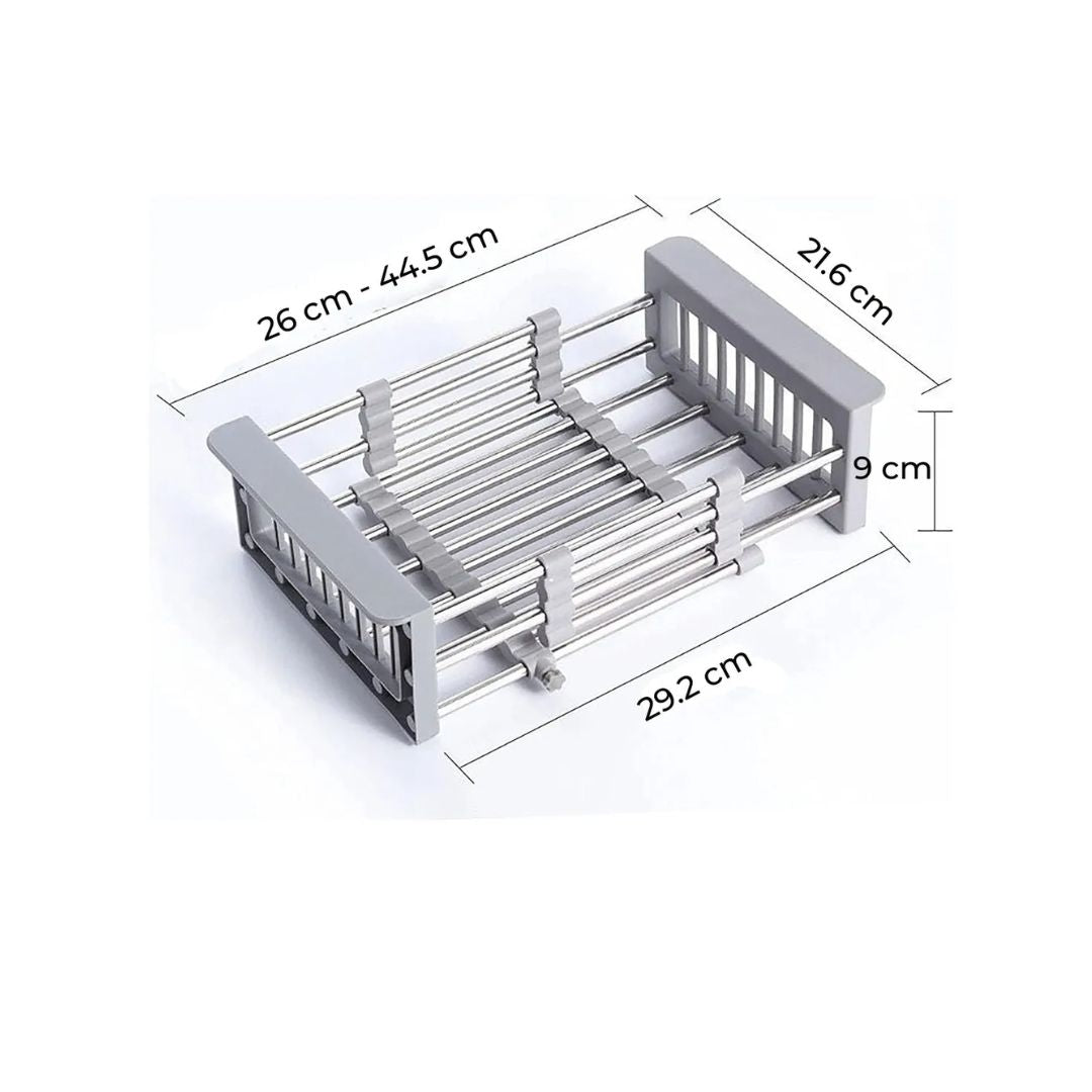 Secaplatos Extensible Acero Inoxidable Para Lavaplatos Color Negro - Ajustable y Multiuso