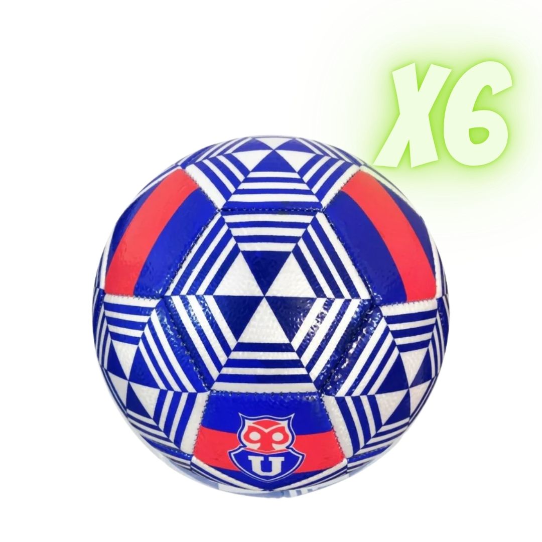 Pack de 6 Mini Balones Deportivos Universidad de Chile