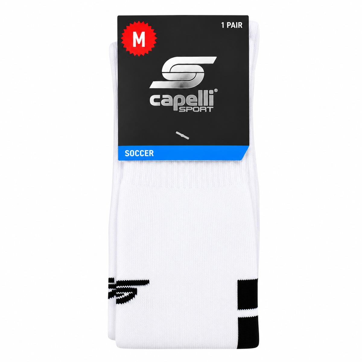 Calcetines Deportivos Capelli Sport Soccer Talla M – 1 Par Blanco