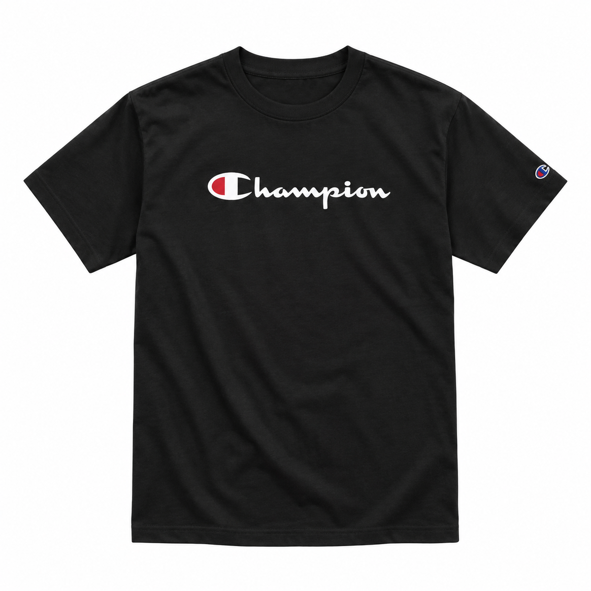 Polera Champion Unisex Logo Frontal Negra