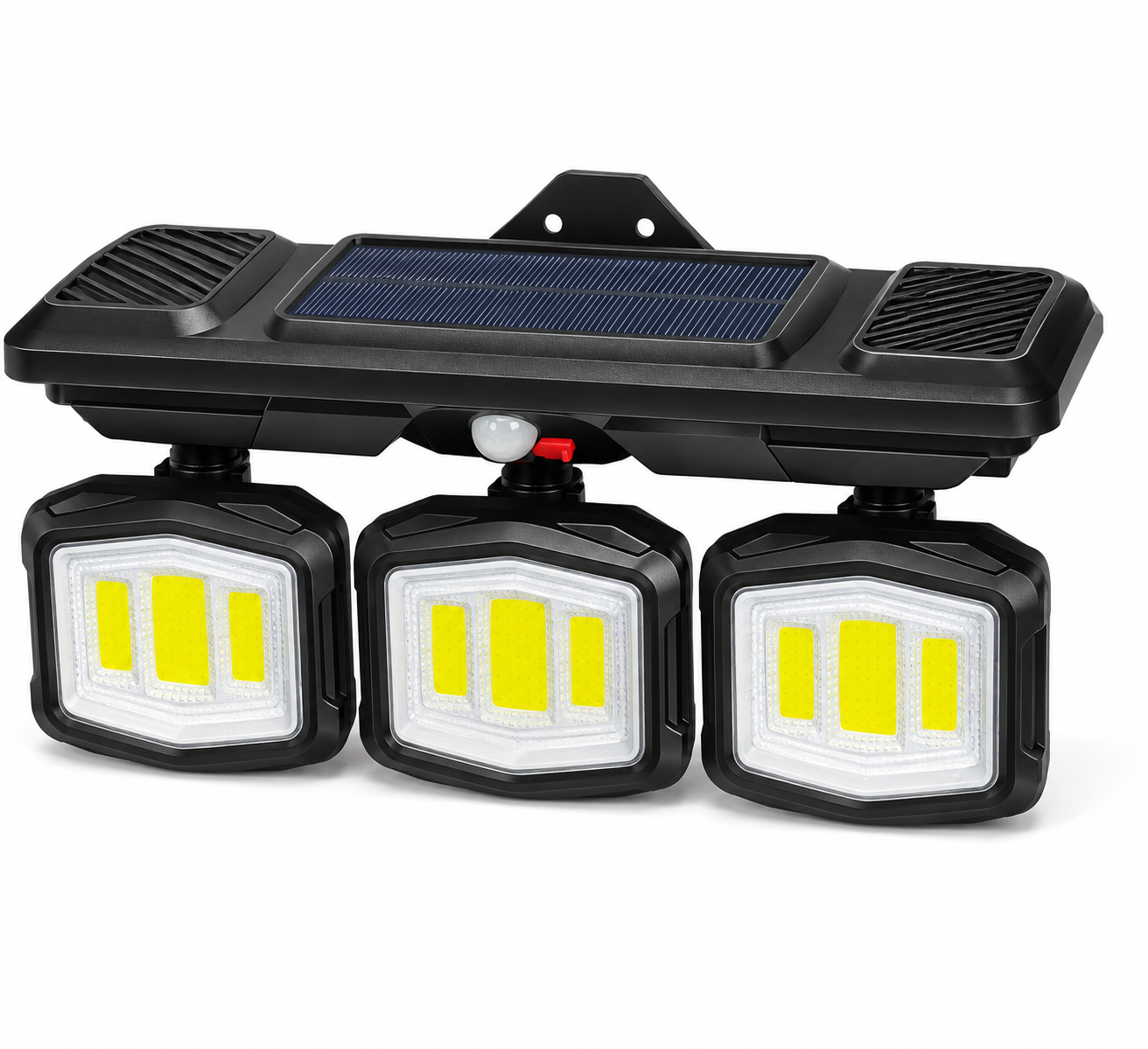Foco Solar LED Triple con Sensor de Movimiento – Exterior