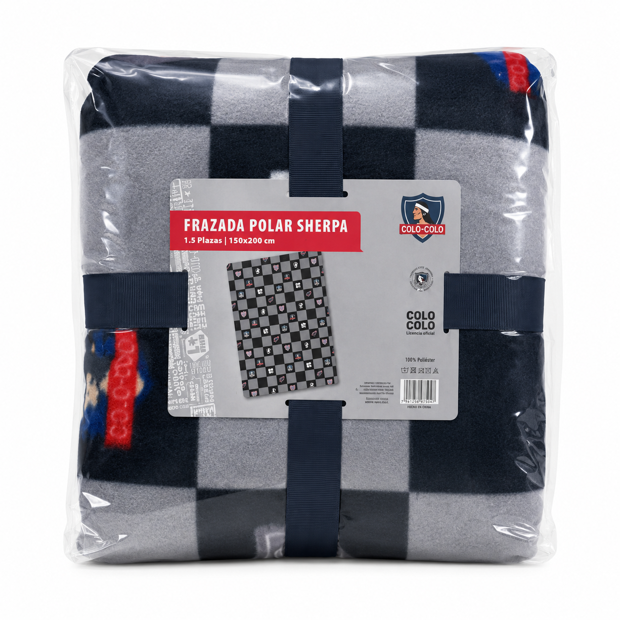 Frazada Polar Sherpa Colo-Colo Centenario 1.5 Plazas 150x200