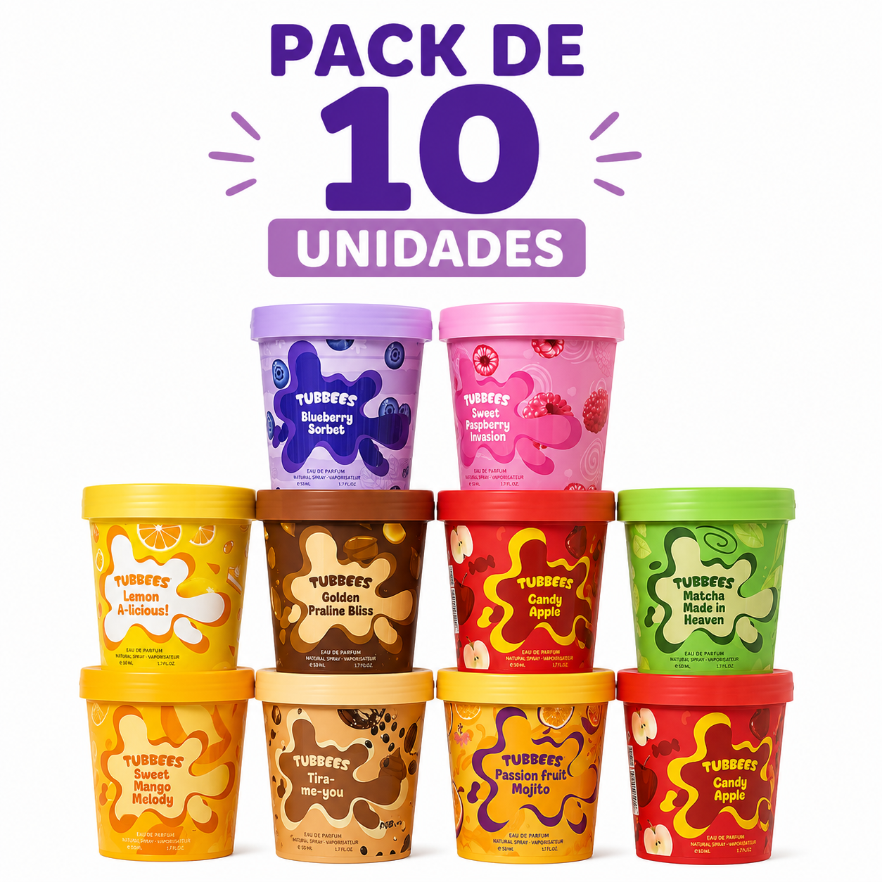 Pack de 10 Perfumes Tubbees Surtidos EDP 50 ml