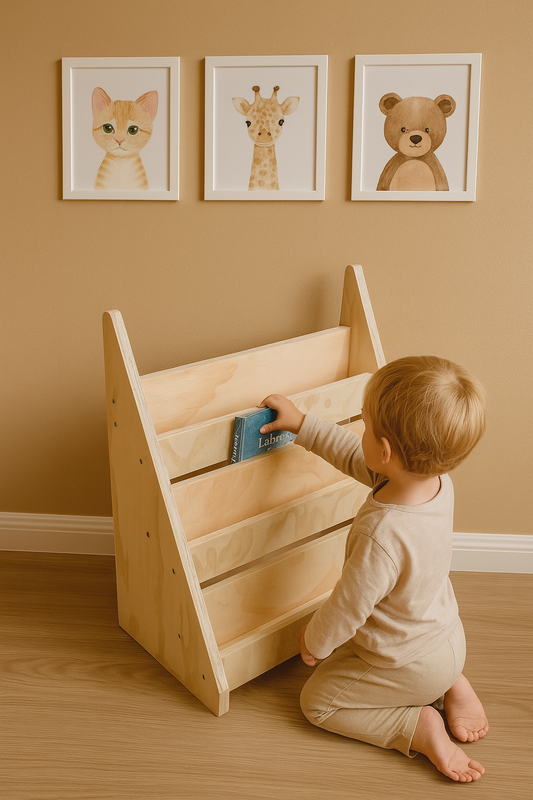 Pack 1 Montessori: Librero + Torre de Aprendizaje + Balancín para Niños
