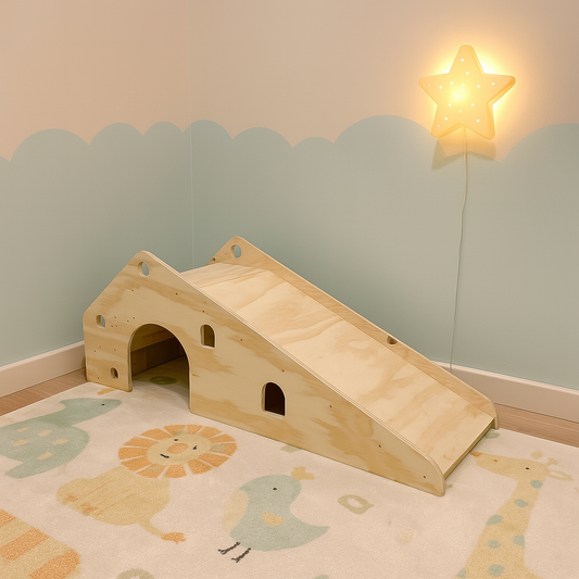 Pack 6 Montessori: Mesa + Silla + Librero + Organizador + Resbalín para Niños