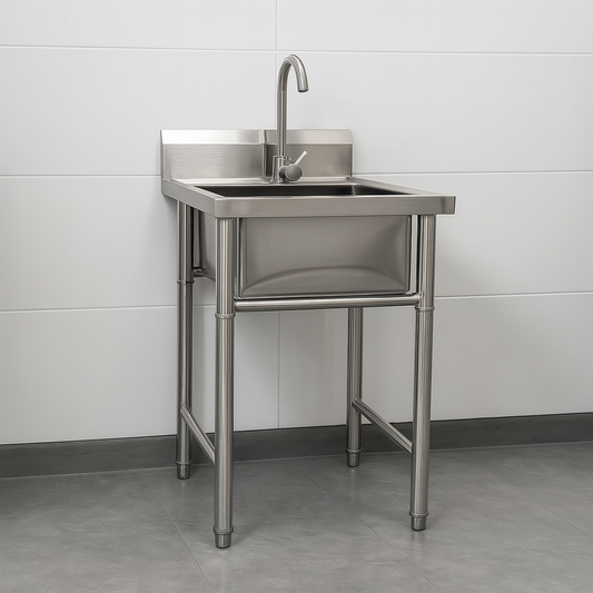 Lavafondo Simple Acero Inoxidable 50x50x90 cm