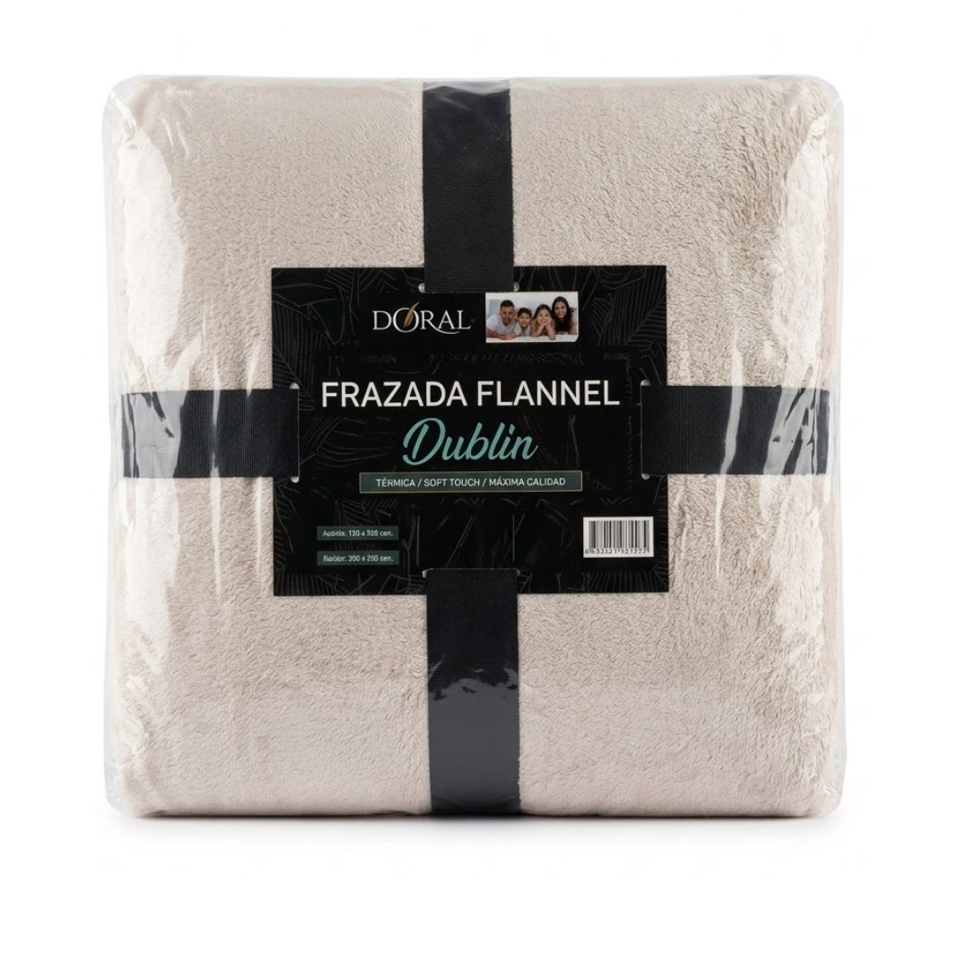 Frazada Térmica Doral Línea Dublin 1.5 Plazas Color Beige claro