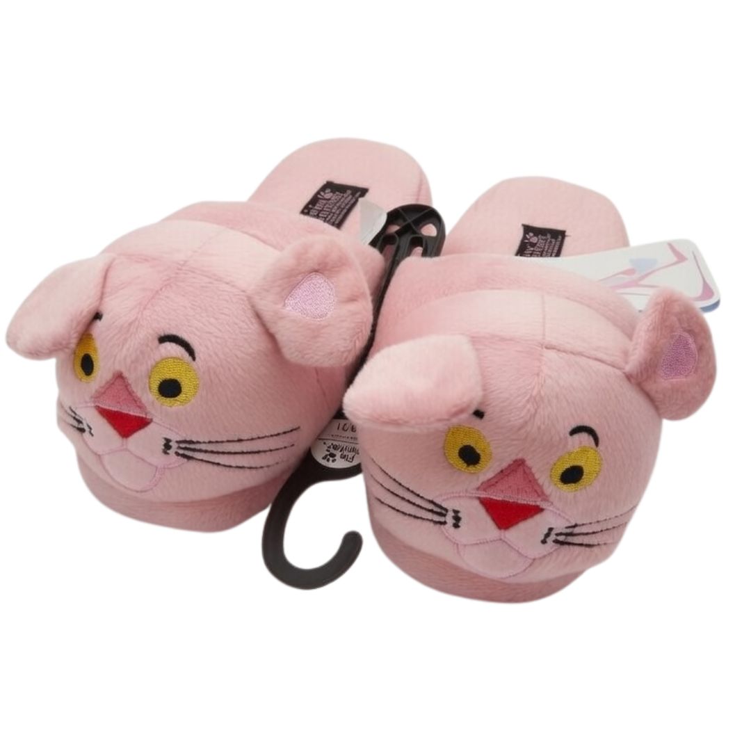 PANTUFLAS PELUCHE PANTERA ROSA HORMA PEQUEÑA.