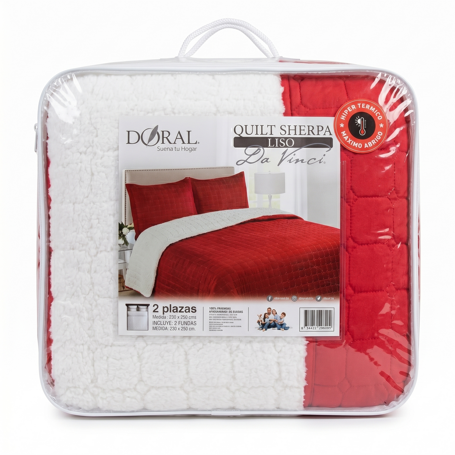 Plumón Sherpa Doral Da Vinci Rojo Oscuro- 2 Plazas (220 x 240 cm)