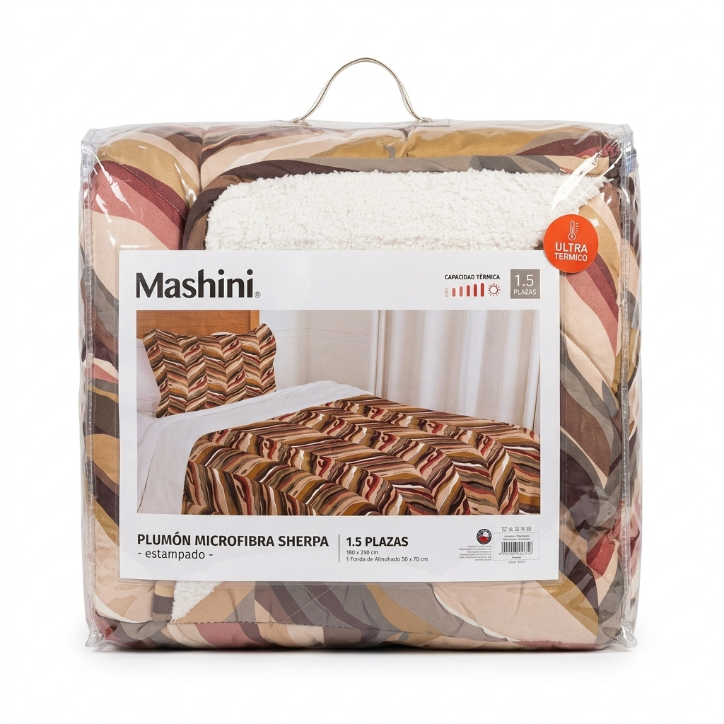 Plumón Sherpa “Wave Terra” – Mashini 1,5 Plazas (180x240 cm)