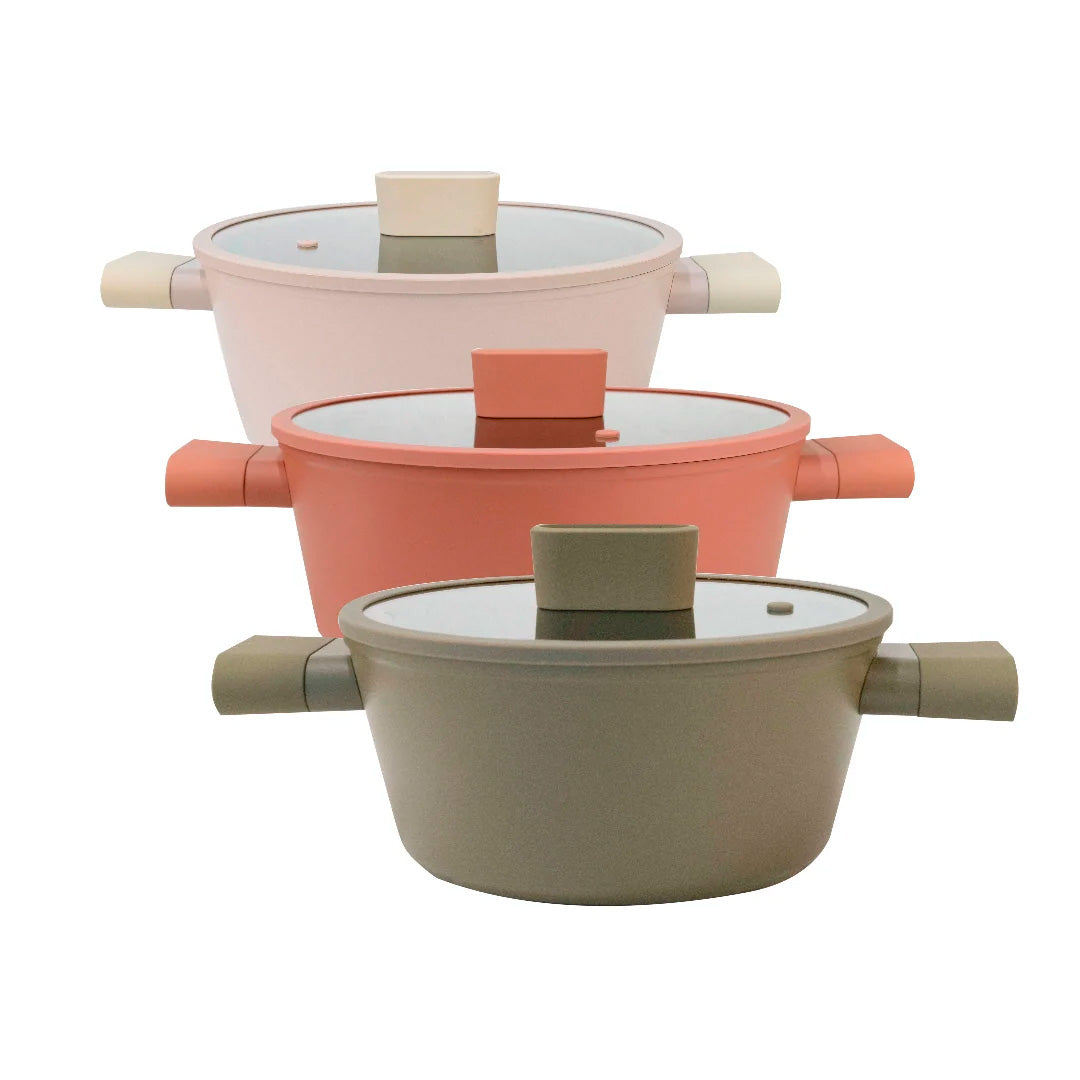 Olla Press Cast Satellite con Tapa de Vidrio 32 cm – Terracota