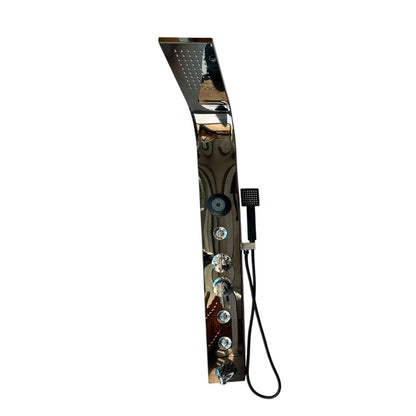 Columna de Ducha Negra con Bluetooth 120x15 cm
