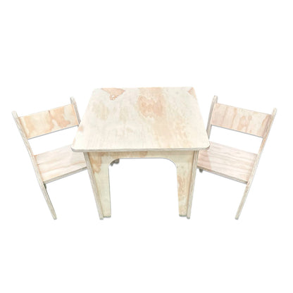 Mesa Montessori de Madera con 2 Sillas para Niños