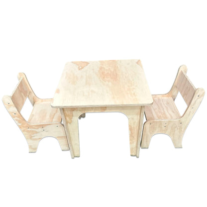 Mesa Montessori de Madera con 2 Sillas para Niños
