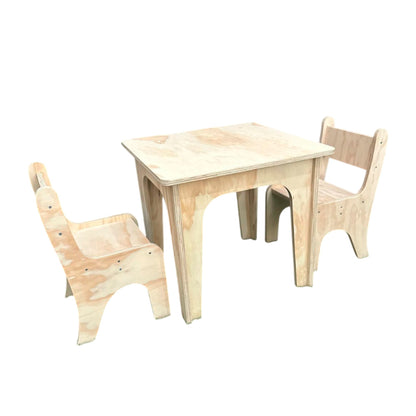 Mesa Montessori de Madera con 2 Sillas para Niños