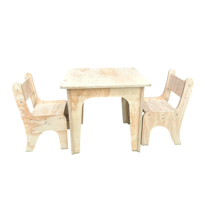 Mesa Montessori de Madera con 2 Sillas para Niños