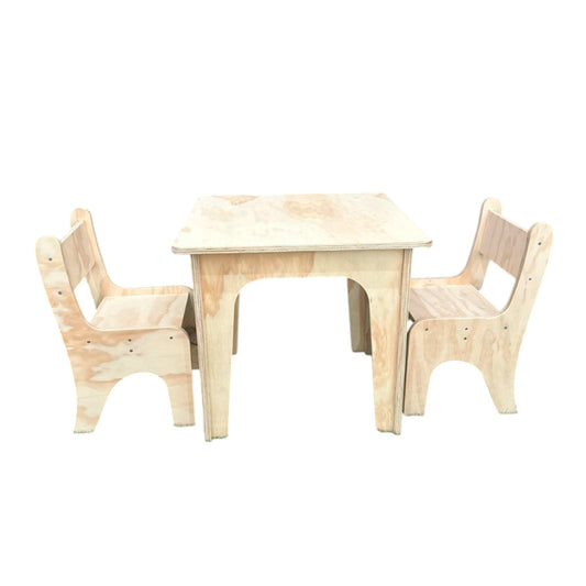 Mesa Montessori de Madera con 2 Sillas para Niños