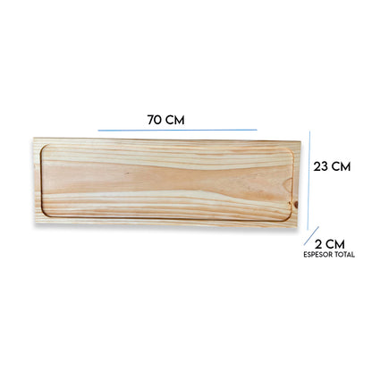 tabla de Picoteo Pino mod 3 70x23x2 cm