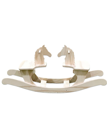 Mecedora Doble de Madera para Niños con Forma de Caballito