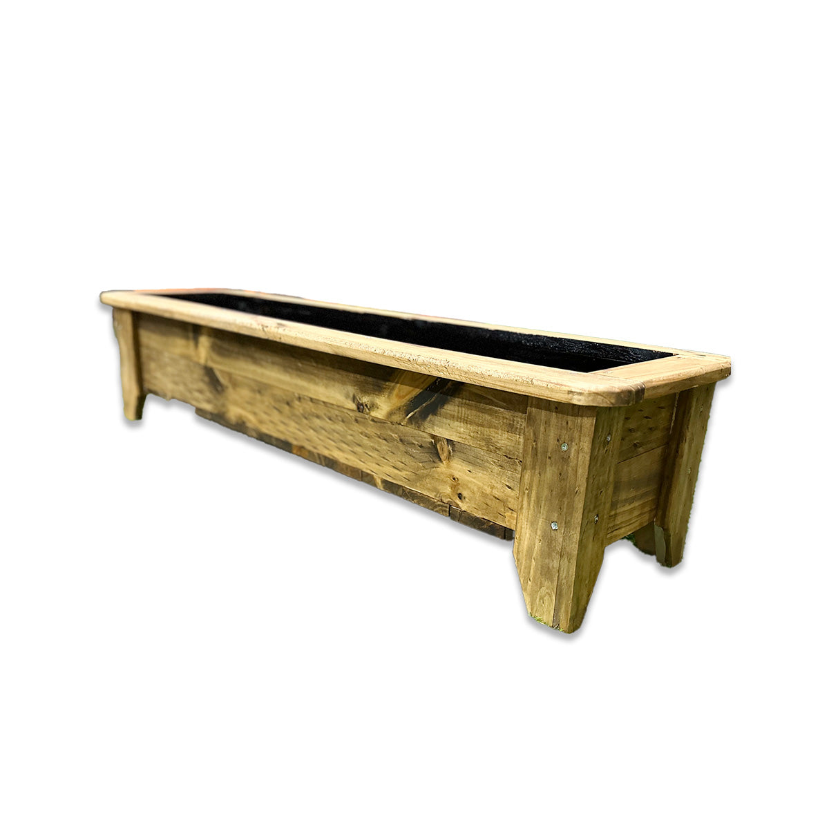 Macetero O Jardinera De Madera Color Roble 80x35x30