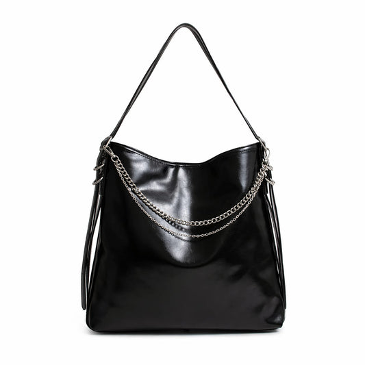 CARTERA SACA DETALLE DE CADENAS NEGRO CARTERA Marca Isadora