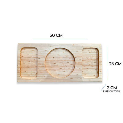 Pack de 10 Tablas de Picoteo Pino 50x23x2 cm