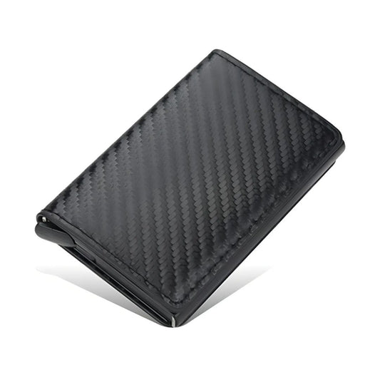 Billetera Minimalista Generiica Cuero Sintético Negro, Porta Tarjetas