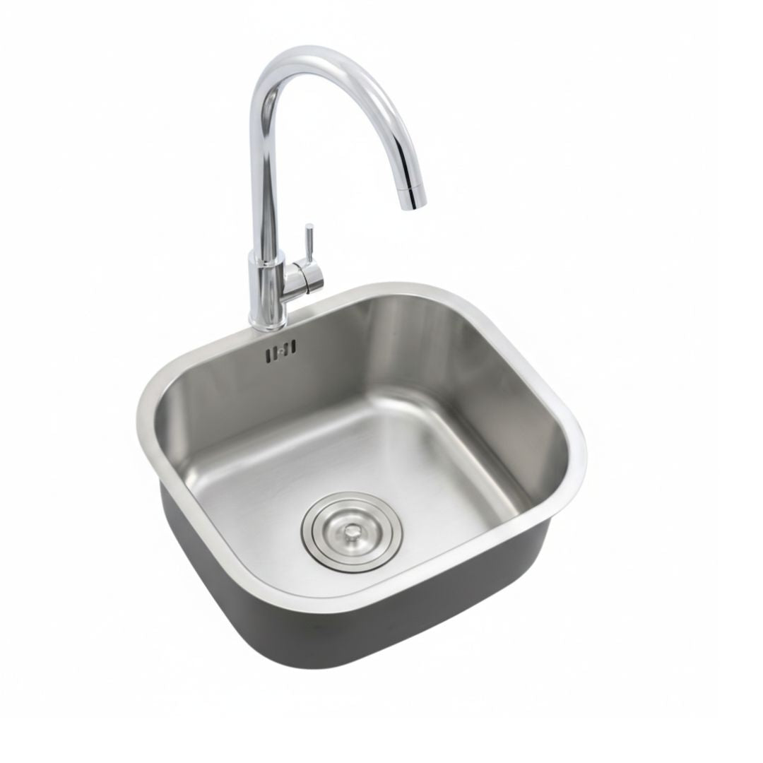 Lavaplatos de Cocina en Acero Inoxidable con llave (39 x 36 cm)