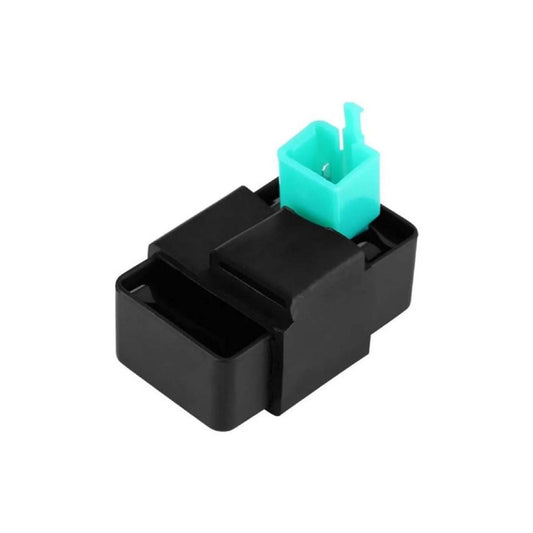 Conector CDI negro con enchufe verde de 5 pines para motos.