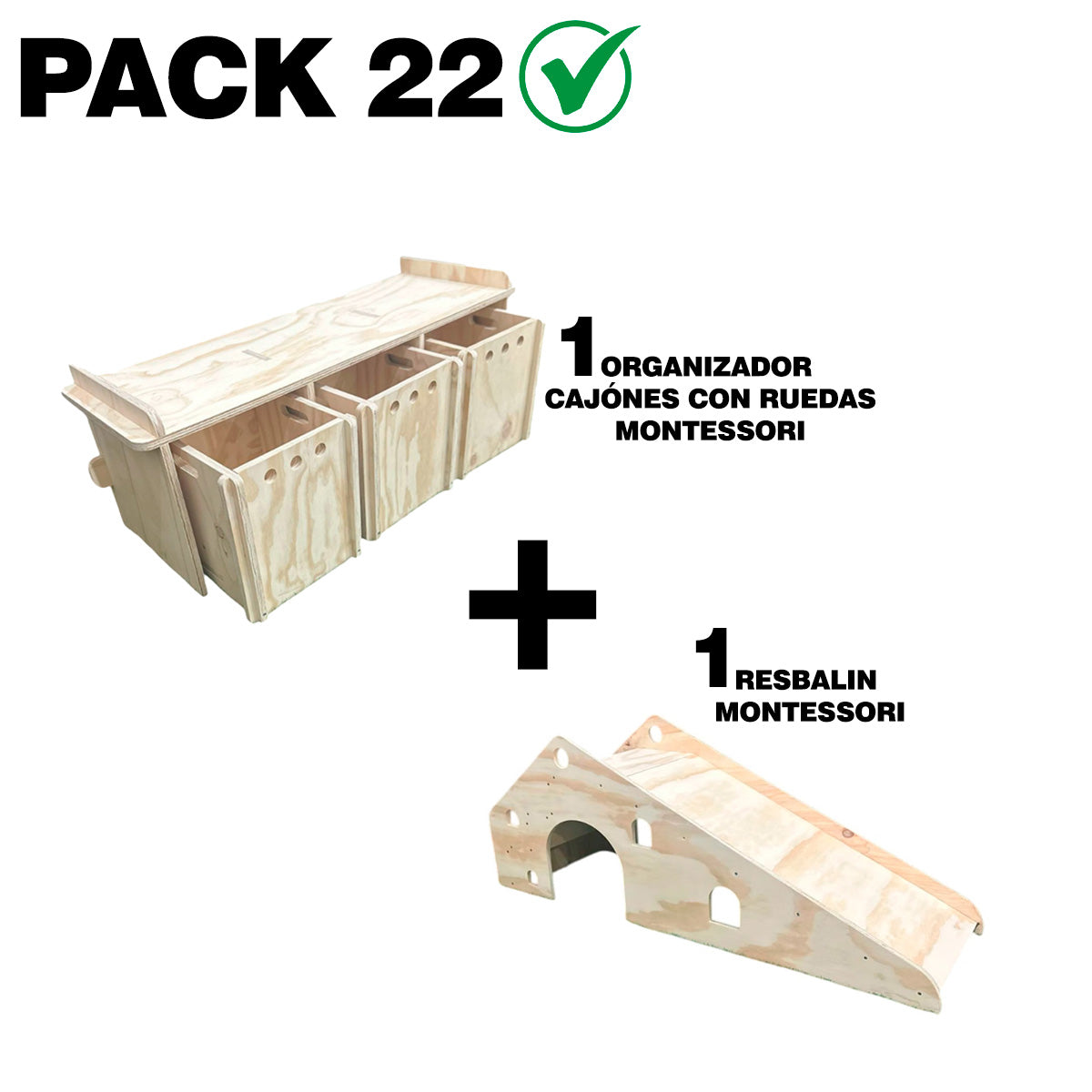 Pack 22 Montessori: Organizador + Resbalín para Niños