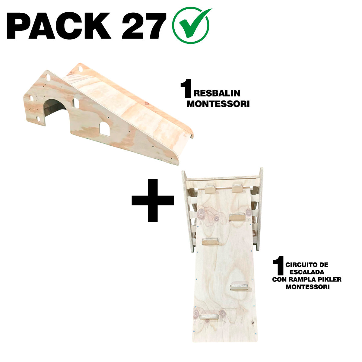 Pack 27 Montessori: Resbalín + Circuito de Escalada para Niños