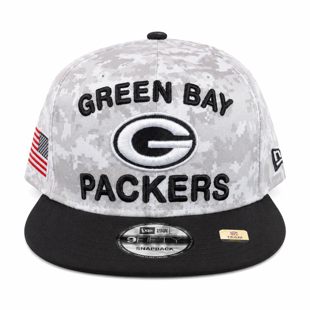 Gorro Green Bay Packers New Era Original  9FIFTY Snapback Camuflaje Gris