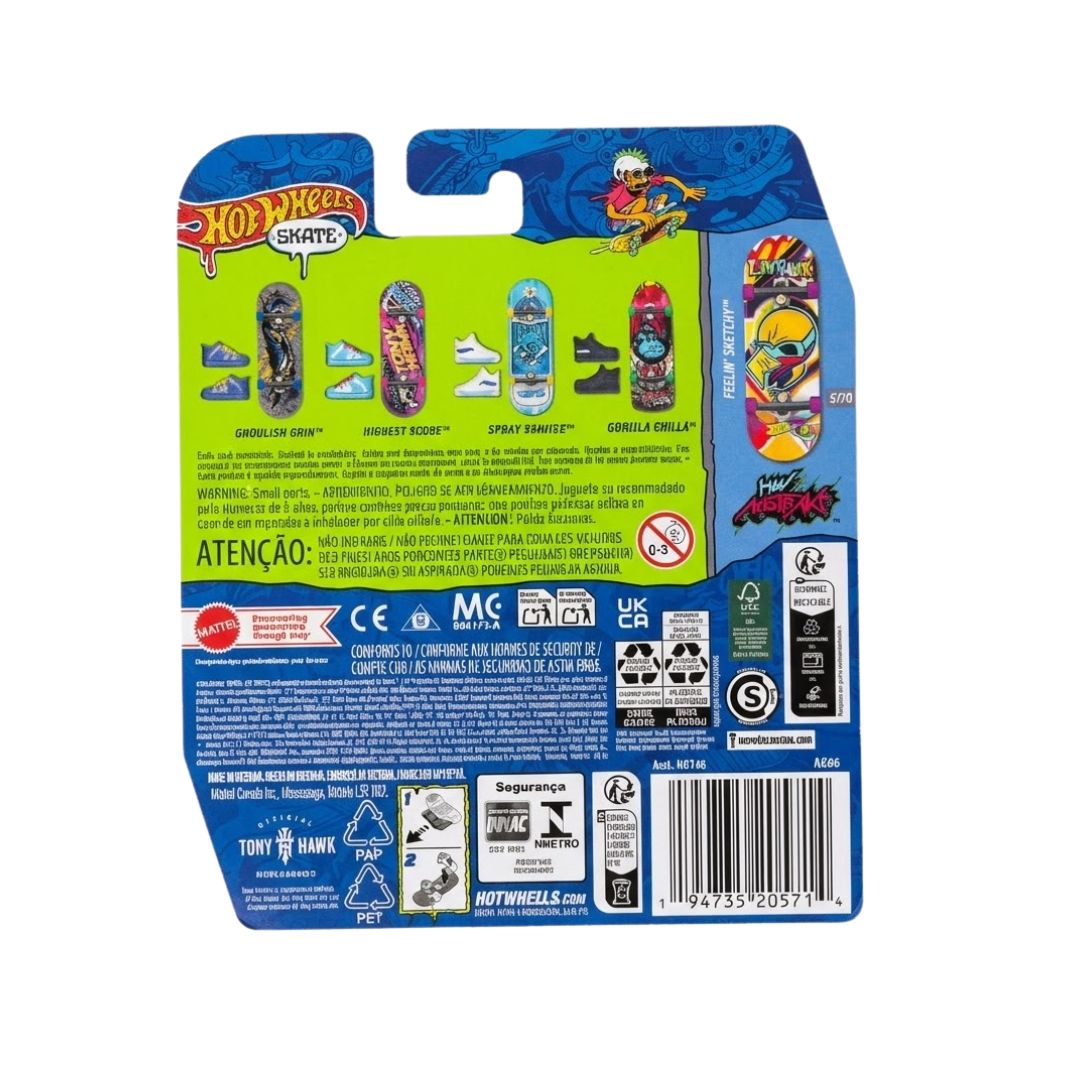 Hotwheels Skate Dedos Feelyn Sketchy