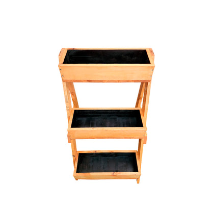 Jardinera de Madera 3 Niveles Color Alerce 96x50x55