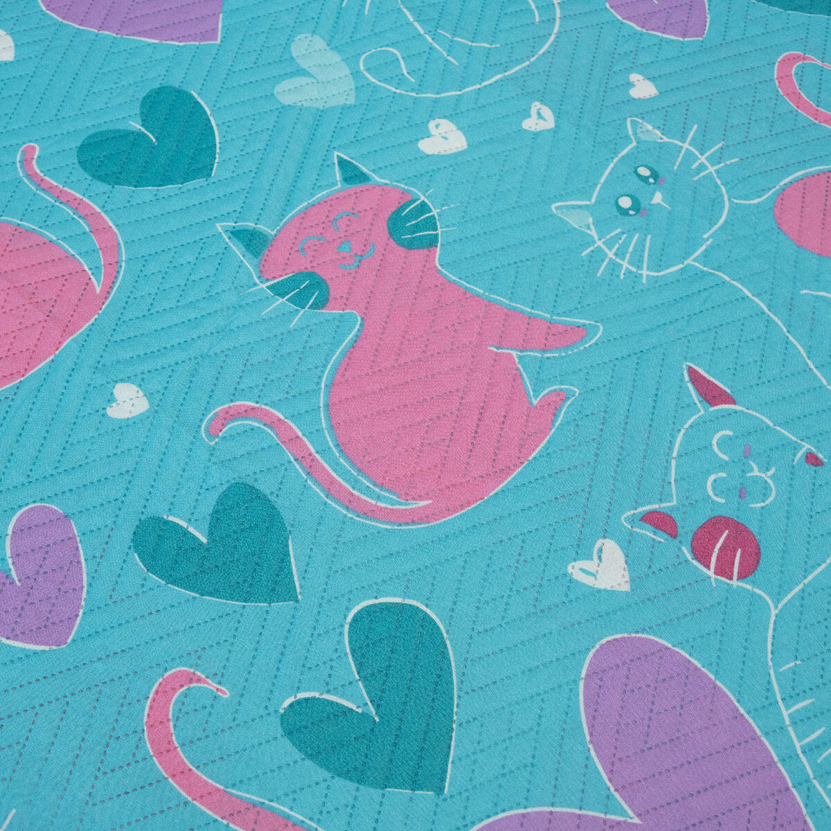 Cobertor Quilt Infantil Doral Hotpress Gatos 1.5 Plazas