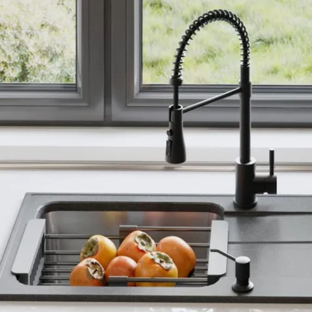 Secaplatos Extensible Acero Inoxidable Para Lavaplatos Color Negro - Ajustable y Multiuso