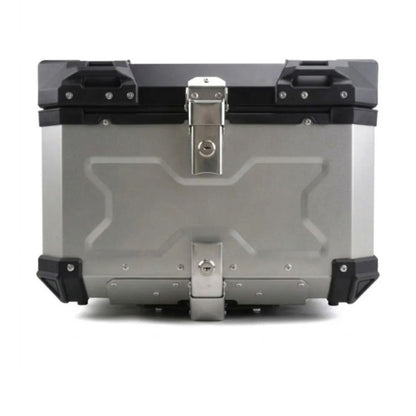 Maleta Top Case Aluminio Moto 55 L color Plata