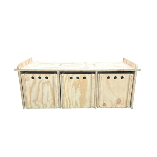 Organizador Montessori de Madera con Ruedas