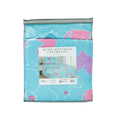 Cobertor Quilt Infantil Doral Hotpress Gatos 1.5 Plazas