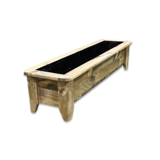 Macetero O Jardinera De Madera Color Roble 80x35x30