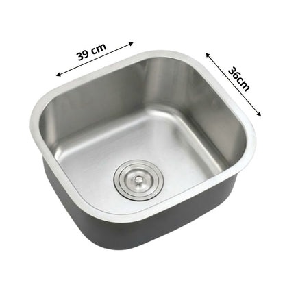 Lavaplatos de Cocina en Acero Inoxidable con llave (39 x 36 cm)
