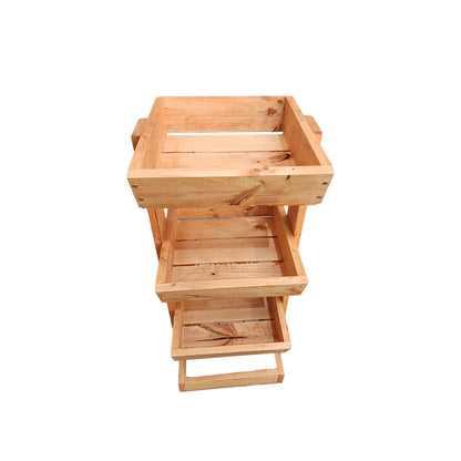 Verdulero de Madera 3 Bandejas Alerce 85x35x38