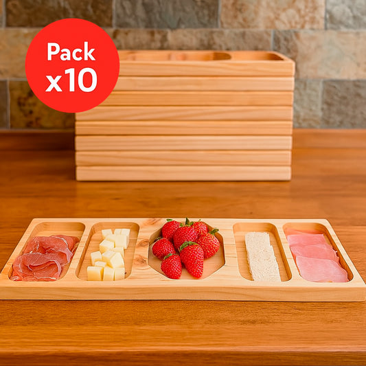 Pack de 10 Tablas de Picoteo Pino 80x23x4 cm
