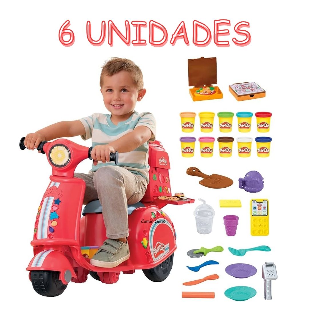 Pack de 6 Motos Play-doh Scooter Repartidora De Pizzas