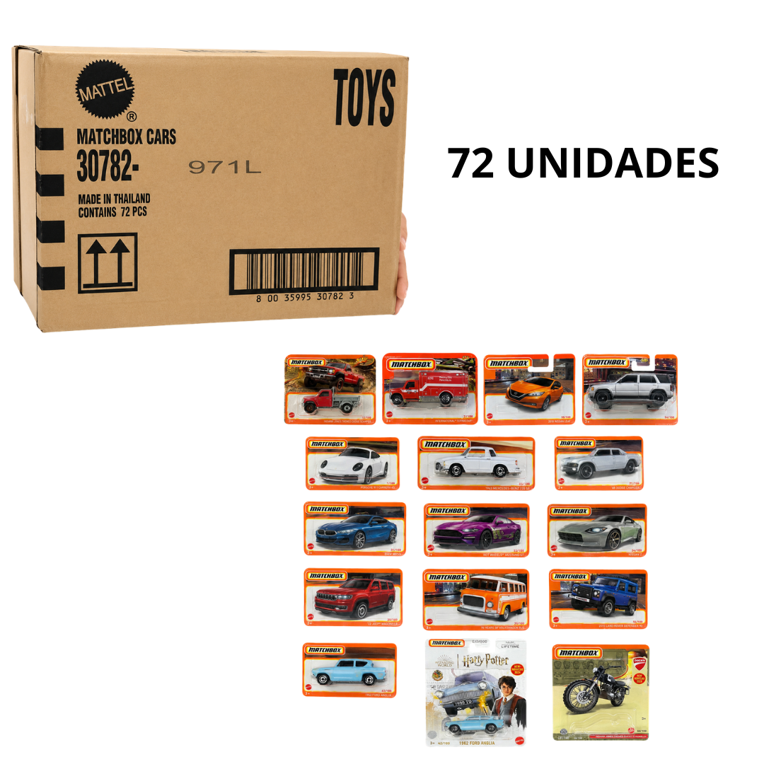 Caja Matchbox Mattel 72 Unidades Surtidas Originales