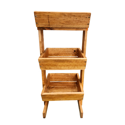 Verdulero de Madera 3 Bandejas Color Roble